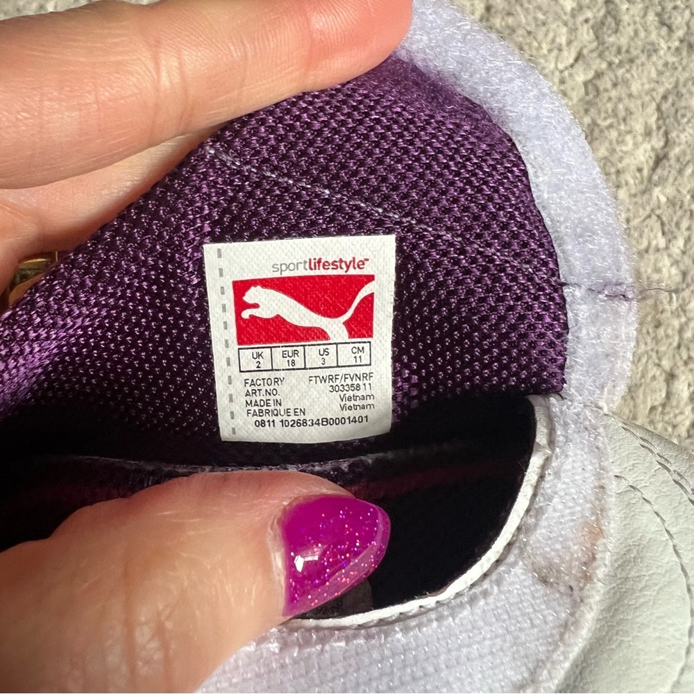 PUMA Infant Crib Shoes Size 3 Pink Soft Sole Sneakers Velcro Pre-Walker - Picture 8 of 10